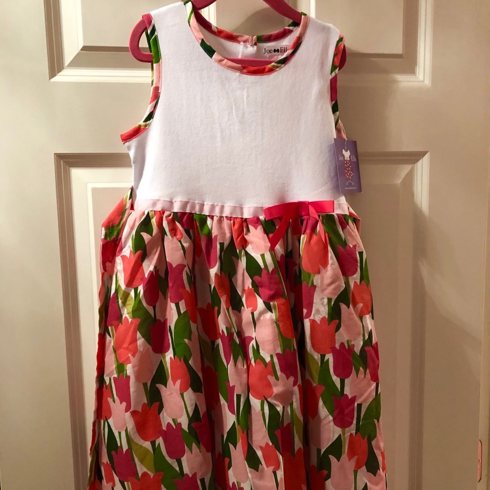 Joe and Ella girls dress with tulip pattern